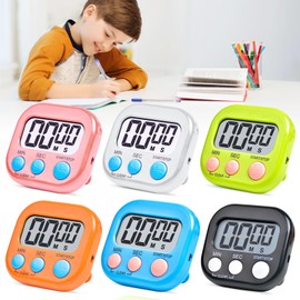 6 Pcs Kurzzeitwecker Digital Küchentimer Digital, Timer Digital, Digitaler Küchentimer, Countdown Stoppuhr Küche, Digital Timer Deutlich Zeigen Küchentimer Magnetisch Stoppuhr (bunt)