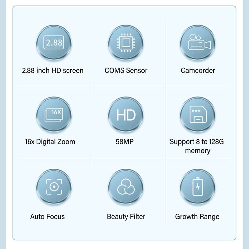 4K Digital Camera for Teens 58MP HD 2.88 Inch IPS