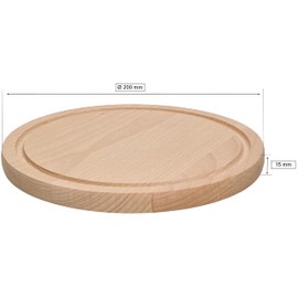 KOTARBAU® Round Chopping Board Diameter 20 cm Wooden Board for Cutting Cheese Bread Serving Food