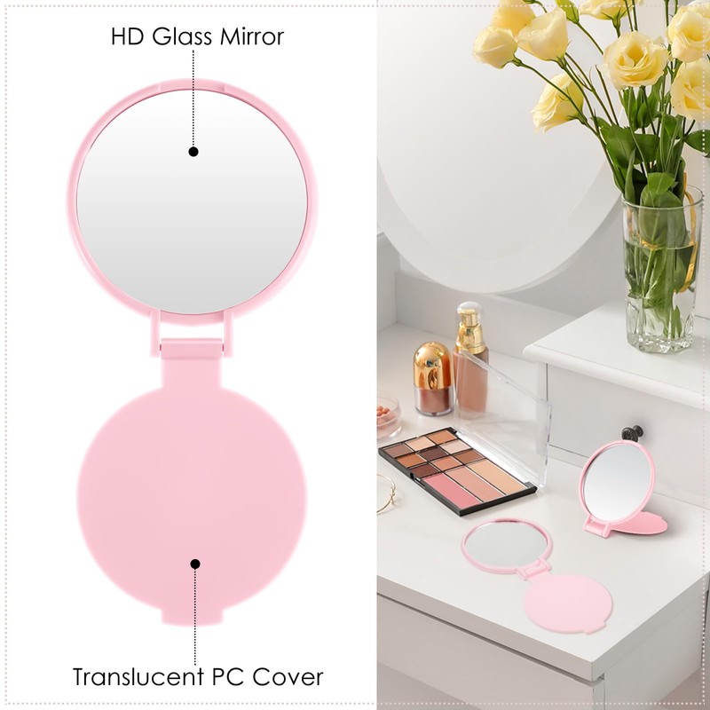 18 Pieces Compact Mirrors Gifts Bulk,Pink