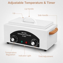 High Temperature Autoclave Machine,110V 300W 1.5L Manicure Metal Tool Cleaner Machine,Autoclave Sterilizers for Nail Tools, Autoclave Machine for Sundry Beauty Hair Nail Metal Tools with Handle