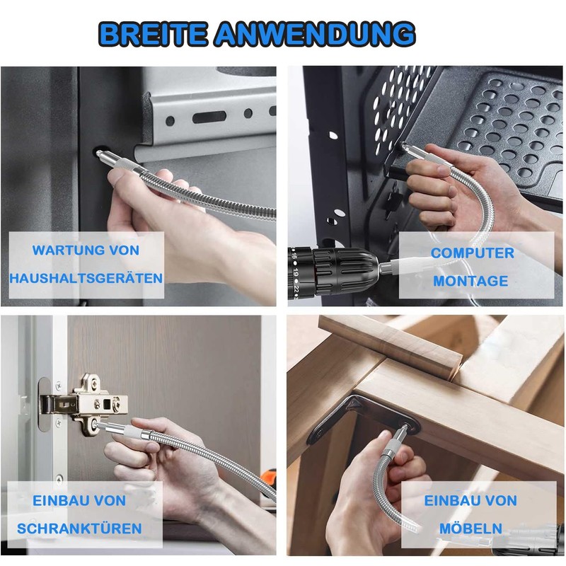 KEWAYO 1/4 Inch Magnetic Extension, Flexible Shaft Screwdriver Bit Holder