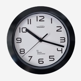 Youshiko Radio Controlled Wall Clock (Official UK & Ireland Version), Premium Quality, Classic Design, 20cm, 8-Inch Diameter, Home/Kitchen/Office/School Clock, Easy to Read