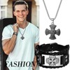 OIDEA Men's Necklace Bracelet Set, Stainless Steel Chain with Celtic