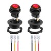 Gebildet Waterproof Red LED Rocker Toggle Switch with Round Shell