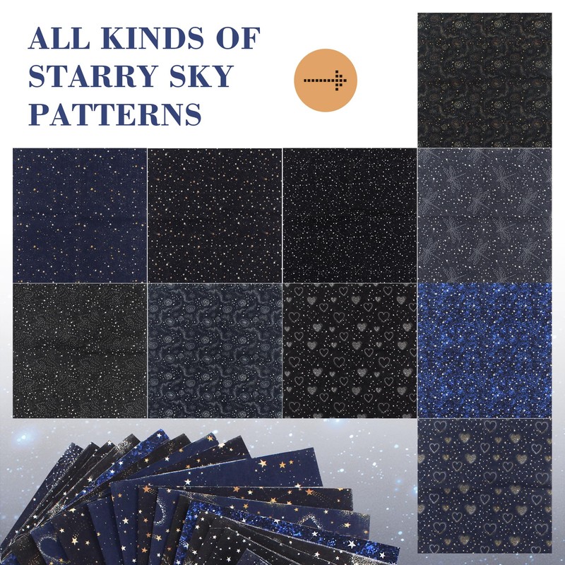 10pcs Quilting Print Fabric 9.8"X9.8" Cotton Fat Squares Sheets Printed