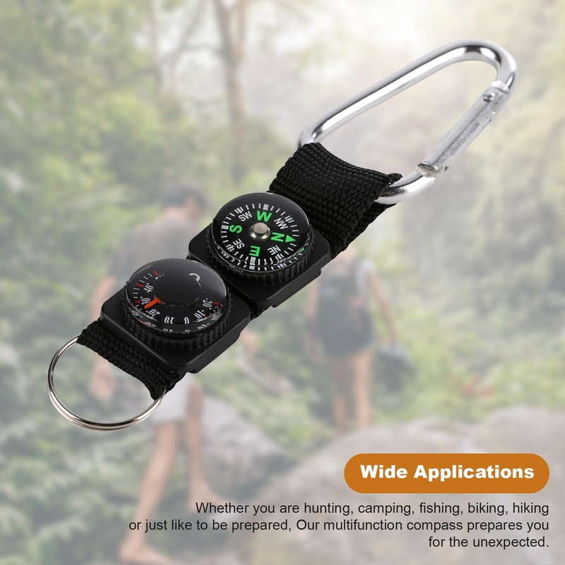 Military Compass,3 in 1 Multifunction Compass, Waterproof Mini Portable Thermometer