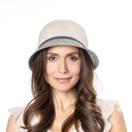 Mayser Nannia UV Protection Bell Hat Women's Hat Sun Hat Garden Hat Beach Hat Straw Hat Women – Made in the EU Summer Spring Summer, mottled grey