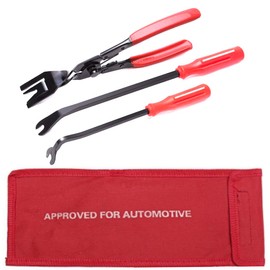 UTSAUTO 3 Pcs Clip Pliers Set & Fastener Remover Auto Trim Removal Tool Kit Auto Upholstery Combo Repair Kit with Storage Bag for Car Door Panel Dashboard