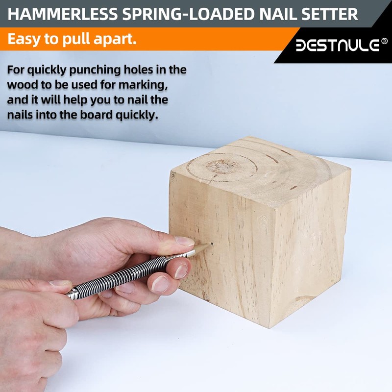 BESTNULE 4-Piece Nail Setter Dual Head Nail Set & Dual