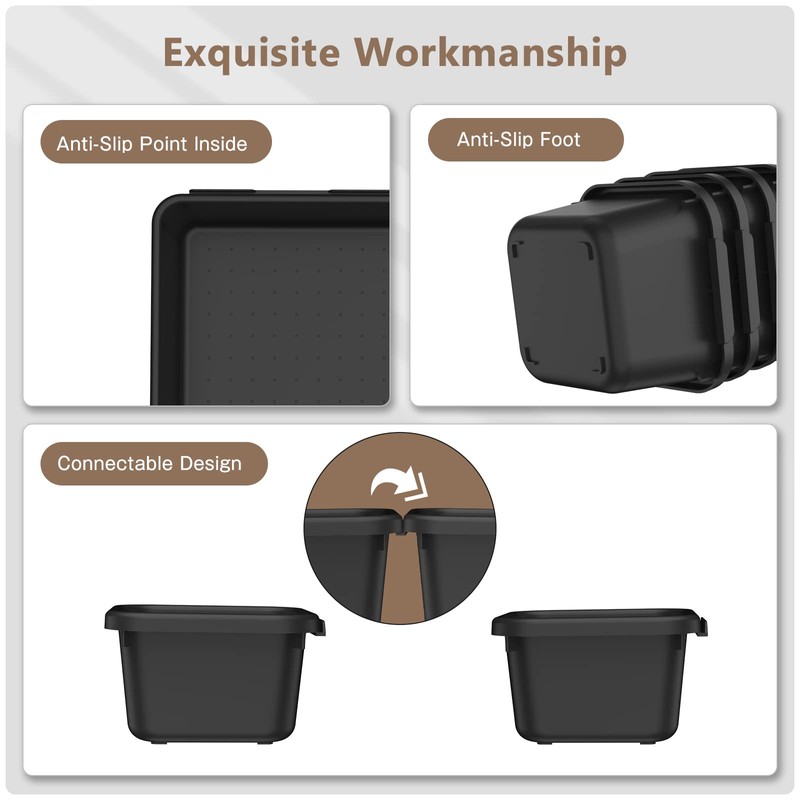 A-LUGEI【𝟰𝟲𝗣𝗖𝗦 & 5 Size】Tool Box Organizer Tray Divider Set, 【Black】