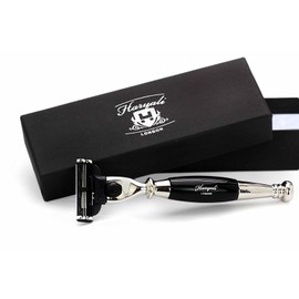 Shave Razor In Black & Metal Handle With 3 Edge Cartridge Razor Head For Men's