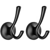 Ruiziiz Towel Hooks-Coat Robe Hooks-Heavy Duty Metal Double Bathrobe Hook-Black