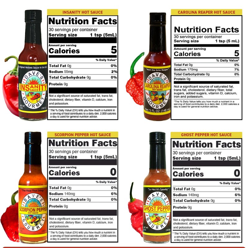 Dave’s Gourmet Insanity Super Hot Sauce Variety 4-Pack - Carolina