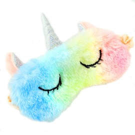 Annimal Eye Mask for Sleeping Plush Cartoon Unicorn for Adults Children, 3D Cute Eye Mask Unicorn Breathable Eyeshade Ideal for Travel Naps (Colour)