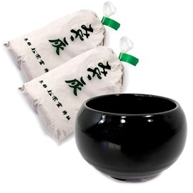 Shoyeido Ebony Incense Bowl with Two Bags of White Ash