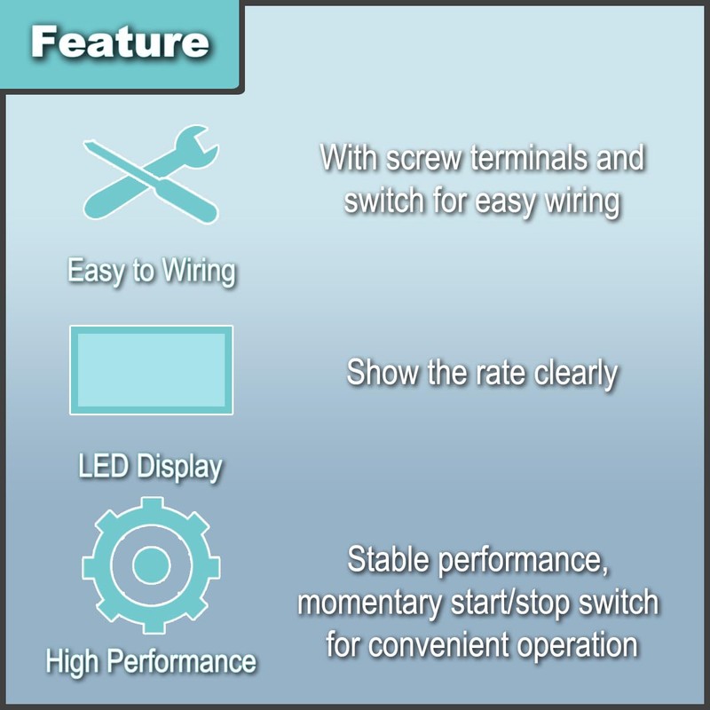 JYUDAUFU DC 6-30V Motor Speed Controller Digital Display LED 12V
