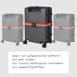 Colourful Suitcase Strap 195 cm Luggage Strap Long Suitcase Luggage Straps Suitcase Strap Set of 2 Adjustable Suitcase Luggage Straps Luggage Strap for Suitcases