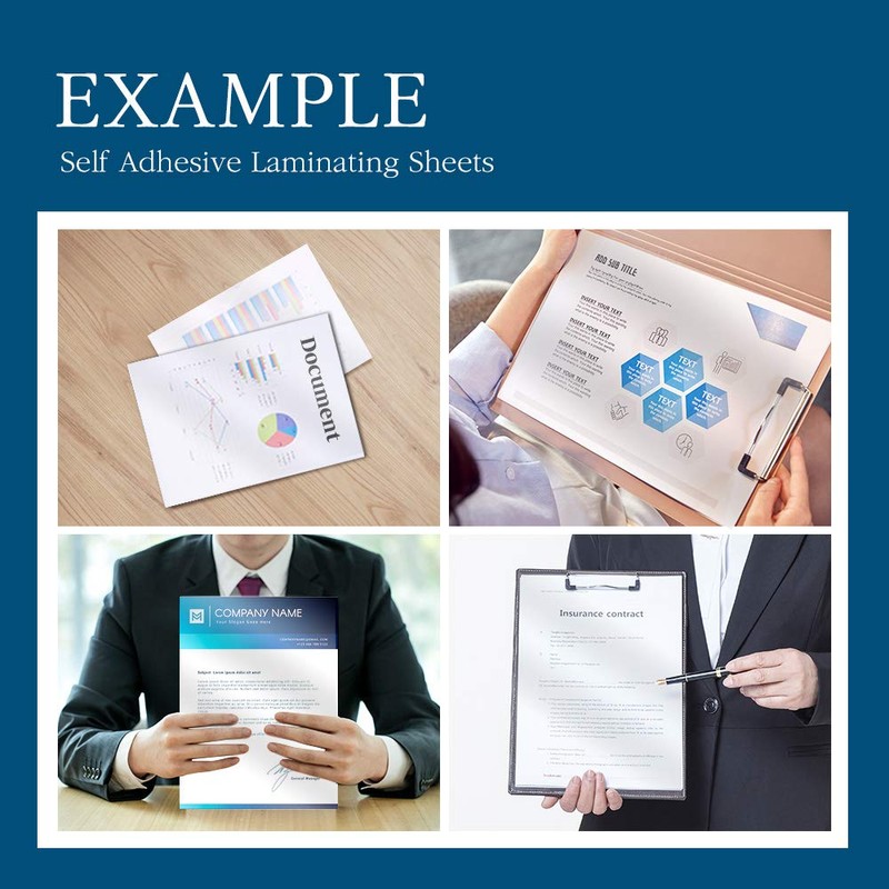 VIOLETTO (100 Sheets) Self Adhesive Laminating Sheets, Self-Seal, No Machine