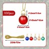 100 Pcs Christmas Ball Ornaments,0.6"/16mm Miniature Glitter Ball,Xmas Tree Hanging