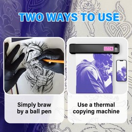 OZER Tattoo Transfer Paper A4 Size, Thermal Copier Template Paper for Free Hand Thermal Copier Template Paper for Tattoo Artists (100)