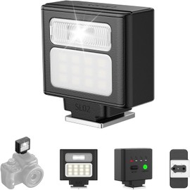 ULANZI SL02 Mini Flash Speedlite con Video Luz de Relleno para Canon/Fuji/Sony/Nikon/Panasonic Olympus Pentax, Cámara Digital Speedlight Vlogs/Fotografía/Video Conferencia Color Blanco