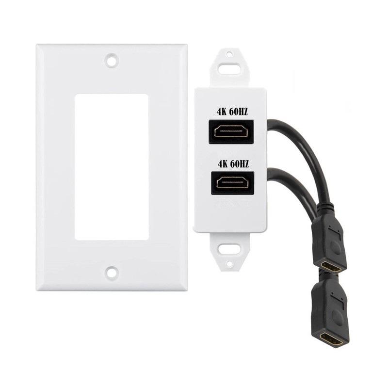 2 Ports HD Multimedia Interface 2.0 Wall Plate 4K 60Hz