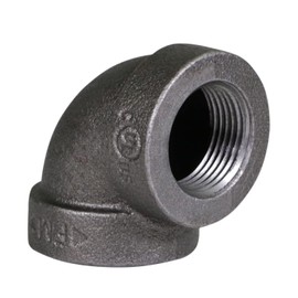 Supply Giant CTF3H 1" Cast Iron Threaded 90 Degree Street Elbow for Industrial Piping or DIY Projects with Black Finish