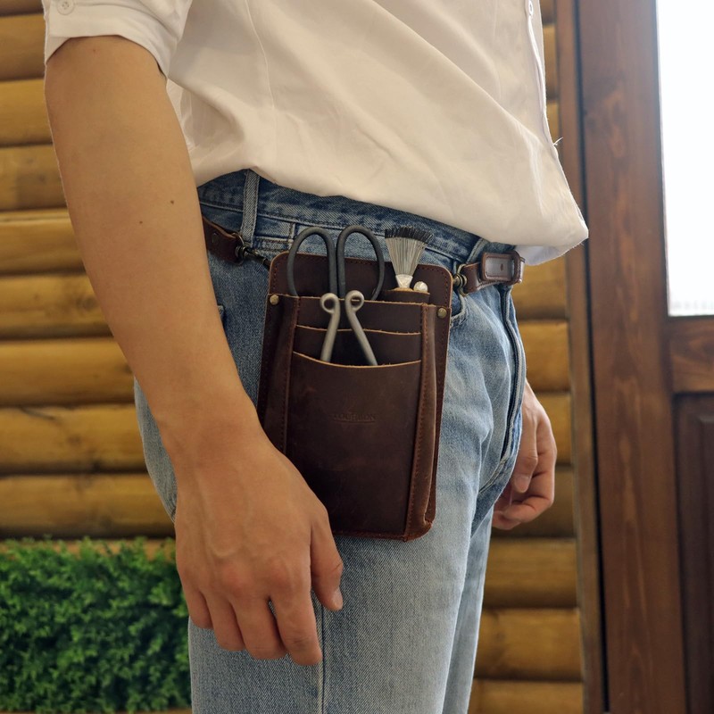 Tourbon Gardening Pouch Pruning Shears Pouch Leather Scissor Case Bag