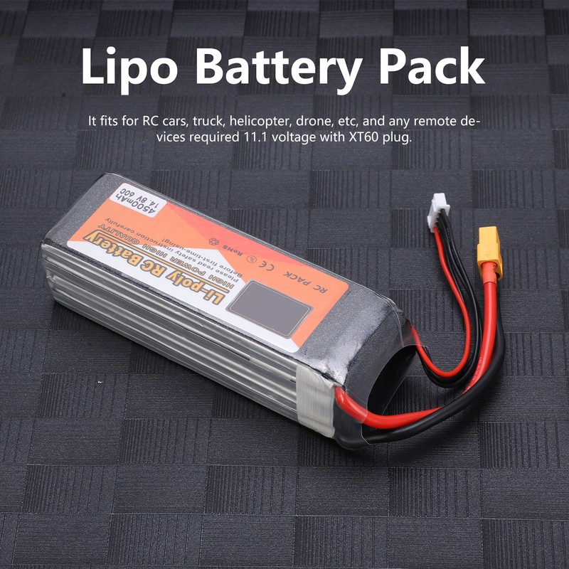 14.8V 4500mAh 4S 60C Lipo Battery Pack with XT60 Plug