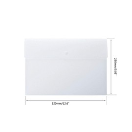 AKOAK PP Plastic Waterproof File Folders(with Snap Button),Thickened File Filing Holder for A4 or Letter Size Paper in Office and School,Pack of 6 (White)