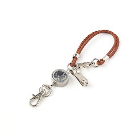 [A.Y.Judie] 3 Hook Lanyard with Reel S52-085 s52-107 C2027 C2028 C2029 C2030, Quatrake Light Brown