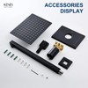 KENES Matte Black Shower Faucet with Square Shower Trim Kit