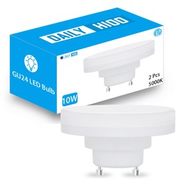 DAILY HIOO GU24 LED Light Bulb, Ultra Mini Squat GU24 Puck Lights, 10W(75W Equivalent), Dimmable, 1100LM, 5000K, ETL Listed, Low Profile Mls13gus Replace. (2, 5000K)