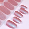LIFOOST Semi Cured Gel Nail Strips Glitter Nail Art Stickers