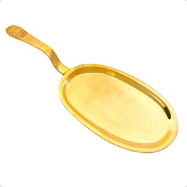 Platillo O Bandeja De Comunión Liso Dorado