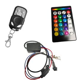 JXOFROAD RGB RF Remote Dual Controller for Motorcycle LED Strip Light,18 Kinds of Static Color and 20 Dynamic Mode Music Brake Funciton