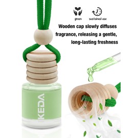 Ikeda Car Air Freshener: Hanging Car Smell Air Freshener | 10ml Hanging Decoration | 45days Long Lasting Fragrance | With Clip | For Auto Home | 1pcs (10ml x1pcs, Green tea)