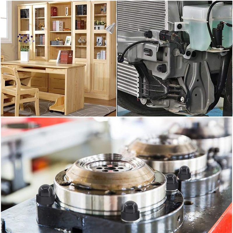 Nylon Dome Cap Nuts 100 Pcs M6 (6mm) Thread Hex