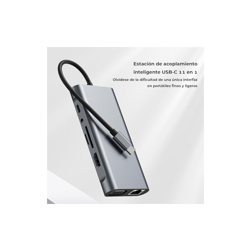 HUB USB C, 11 en 1 Adaptador Tipo C a