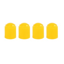 sourcingmap 4pcs Yellow Plastic Universal Tire Valve Stem Cap Cover for Bike Car