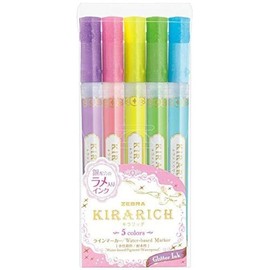 글리터 하이라이터 Kirarich 5개 팩 (WKS18 5C) 2세트 Glitter Highlighter Kirarich 5-Pack (WKS18 5C) 2 Sets