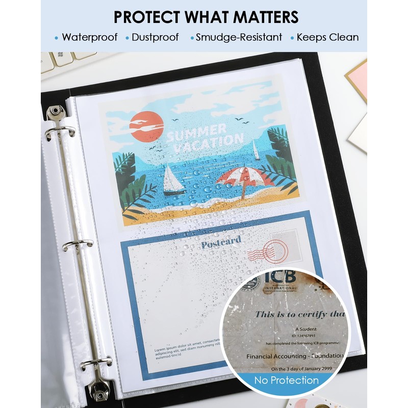 KTRIO 200 Pack Sheet Protectors 8.5 x 11 inch, Clear