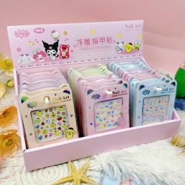 [Overseas] Children's Nail Stickers, Character Nail Stickers, Nail Materials, New 3D Cartoon Cute Children's Nail Stickers, Waterproof, Free Size/Relief Nail Stitch 50ea