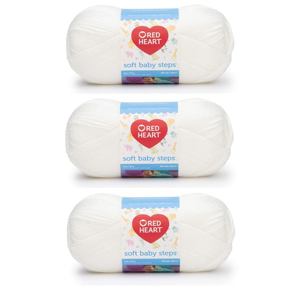 Red Heart E746-9600 Red Heart Soft Baby Steps Yarn - White