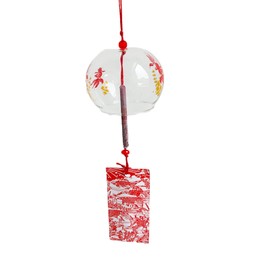 Japanese Wind Chimes Glass Wind Bells Red Glass Wind Chimes Home Decoration Hanging Wind Chimes for Car Interior Decoration