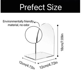 Deefongo 4Pcs Arch Acrylic Bookends,Heavy Duty Book End,Acrylic Book Stand,Non-slipTransparent Desk Organizer for Office Bookshelf Kid's Gift