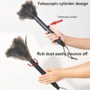 2pcs Feather Duster, Retractable Handle Fluffy and Natural Feather Duster