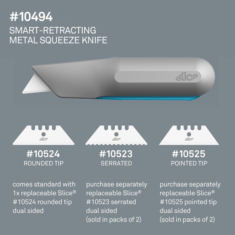 Slice 10494, Squeeze Knife, Box Cutter with Ceramic Blade, Finger