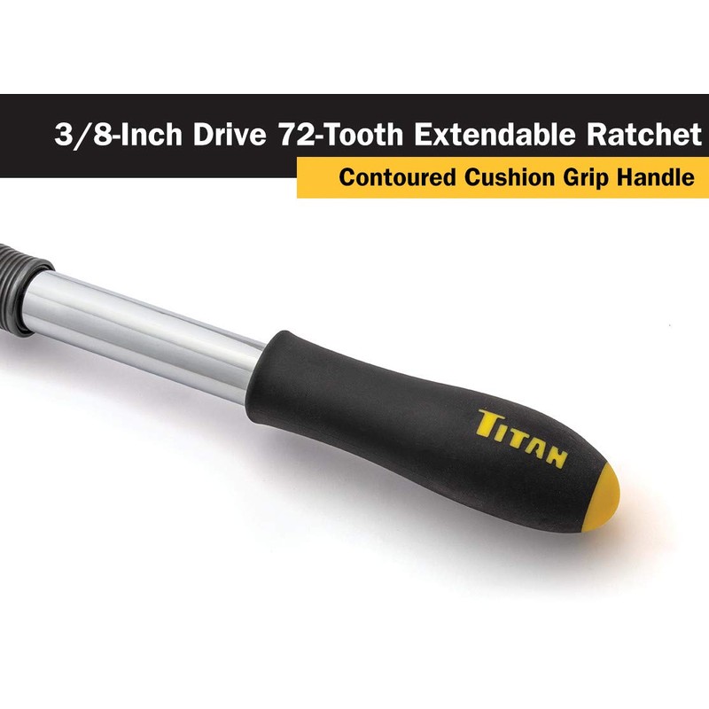 Titan 12070 3/8-Inch Drive x 8 to 12-Inch 72-Tooth Extendable
